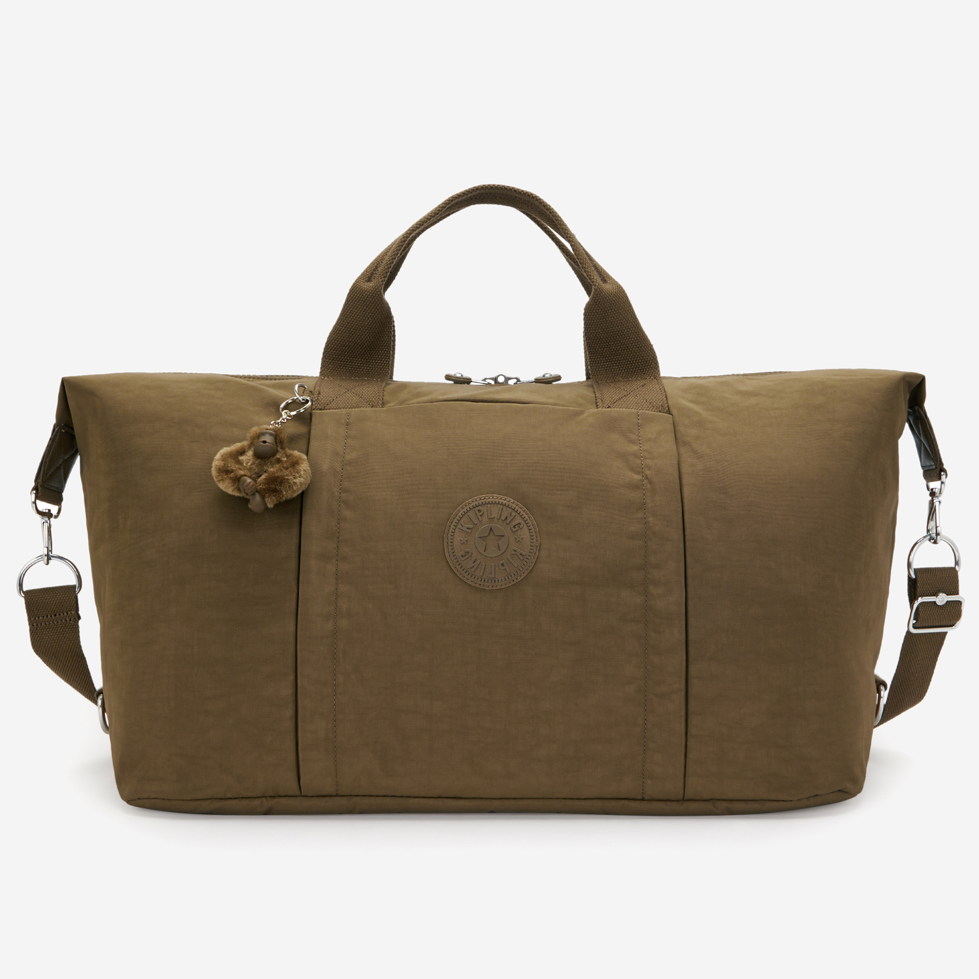 KIPLING Bori Smooth Khaki Large weekender (with trolley sleeve and removable shoulderstrap) I4582-1NA