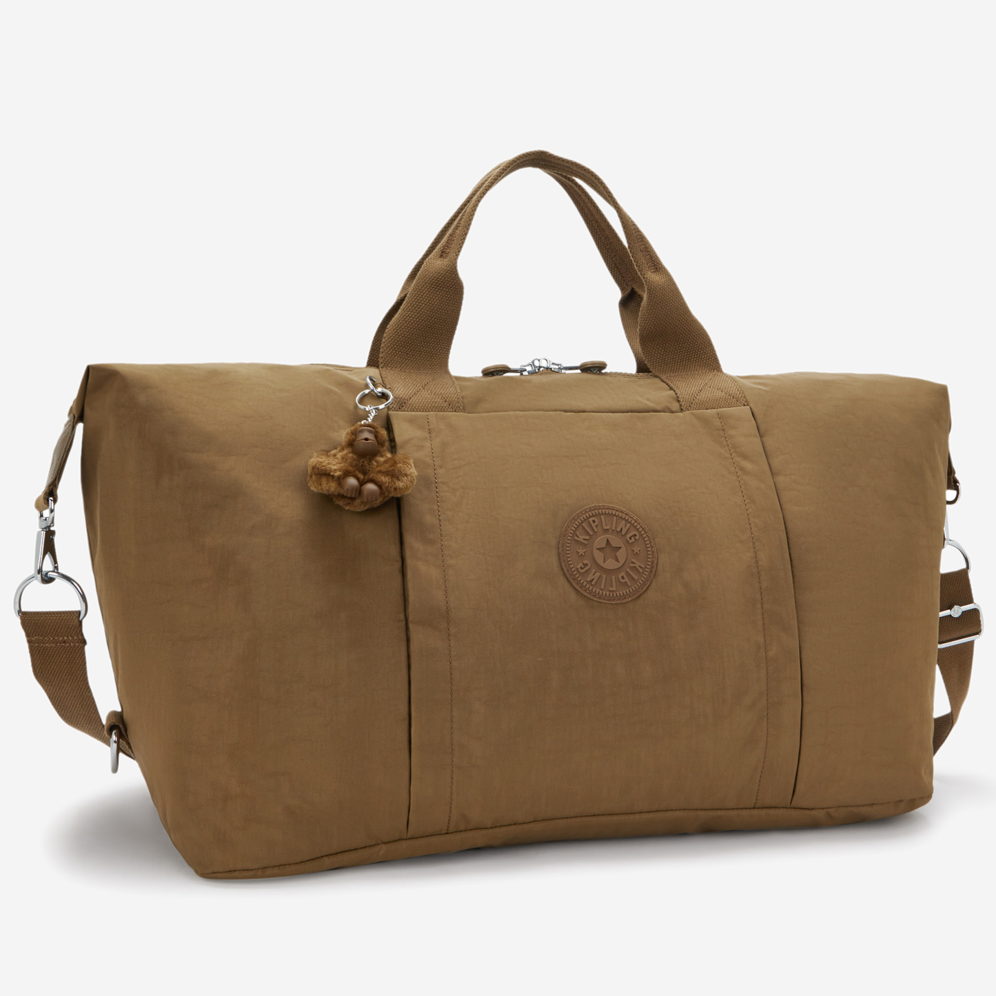 KIPLING Bori Smooth Khaki Large weekender (with trolley sleeve and removable shoulderstrap) I4582-1NA