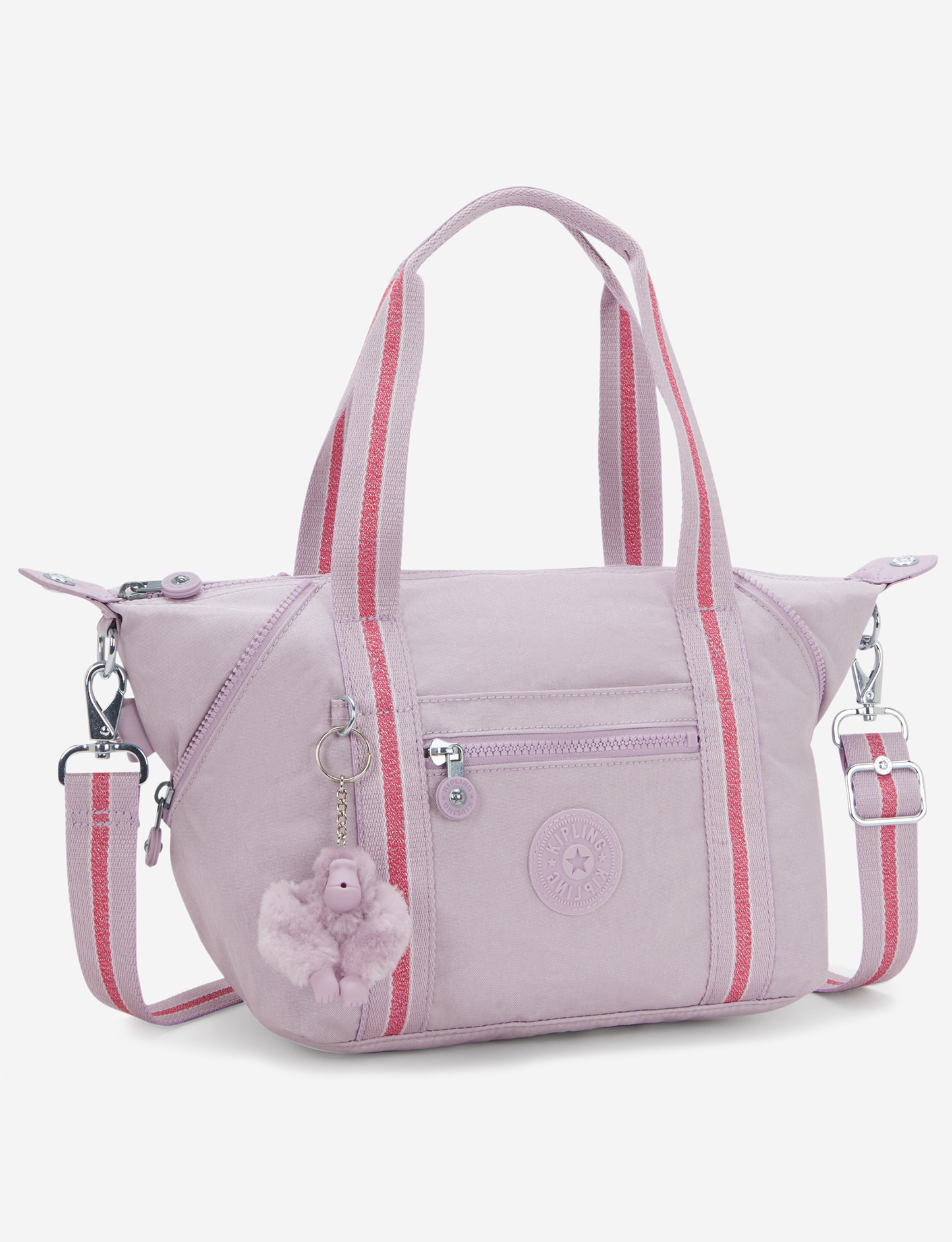 KIPLING Art Mini Lilac Shimmer حقيبة يد صغيرة (مع حزام كتف قابل للإزالة) 15410-9GO