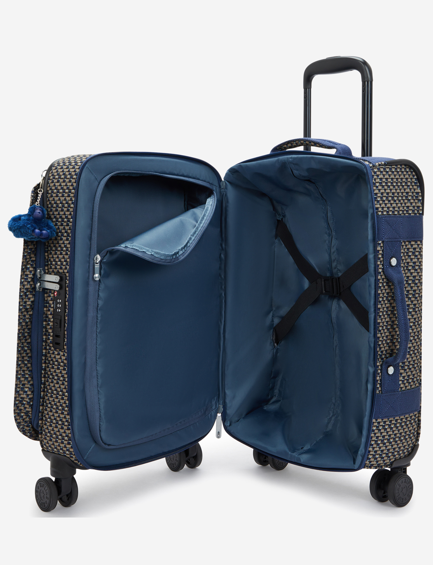 KIPLING Spontaneous S Blue on Wire Small wheeled luggage I7211-9PC