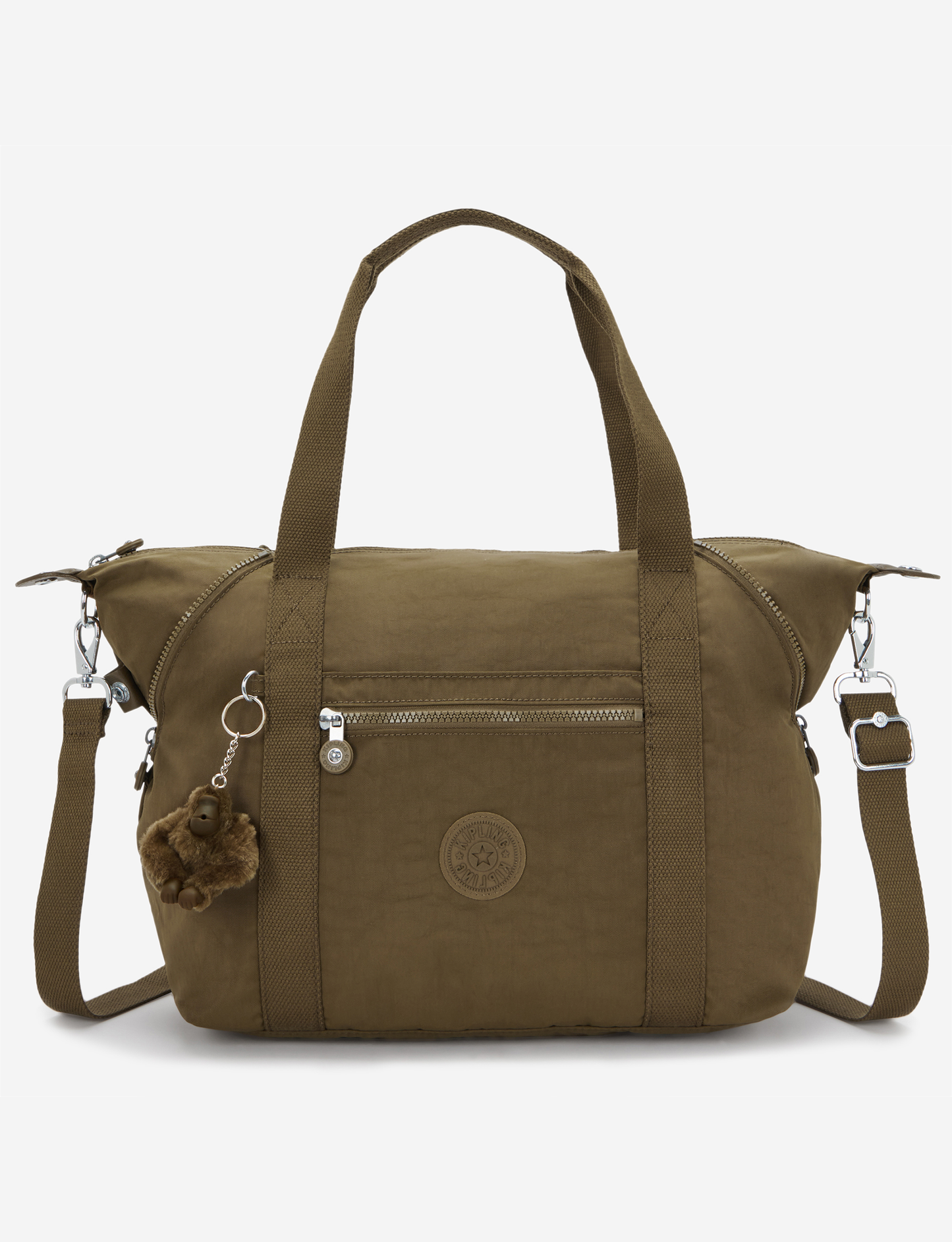Kipling Art Smooth Khaki Medium Tote (with Removable Shoulderstrap) 10619-1NA