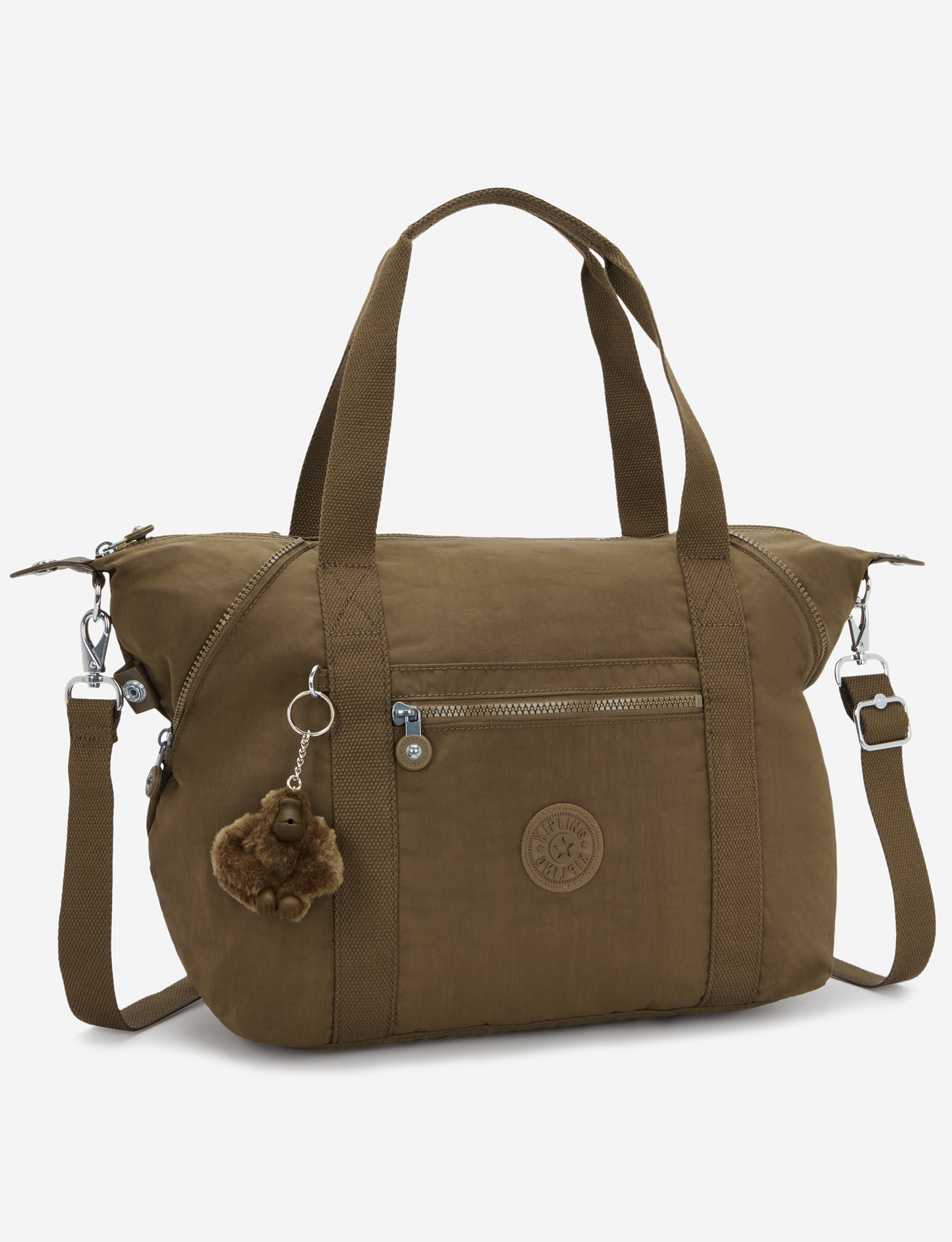 Kipling Art Smooth Khaki Medium Tote (with Removable Shoulderstrap) 10619-1NA
