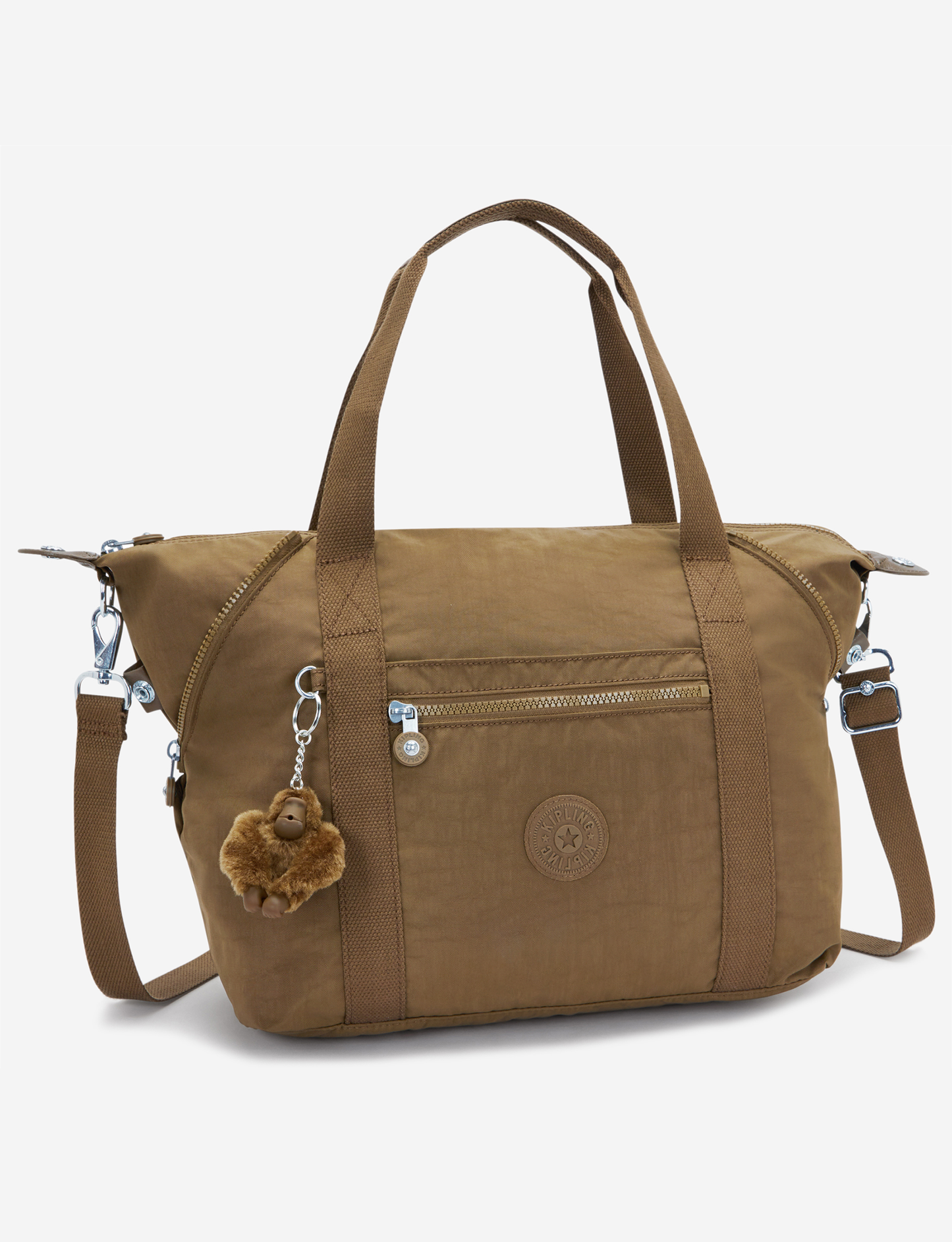 Kipling Art Smooth Khaki Medium Tote (with Removable Shoulderstrap) 10619-1NA