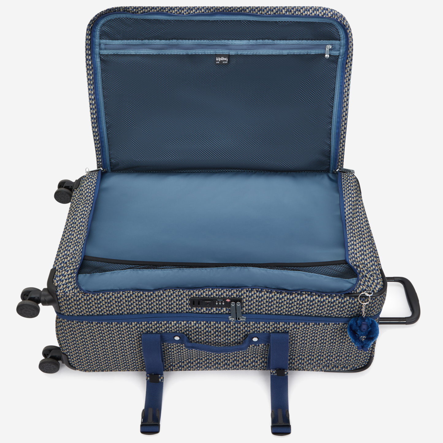 KIPLING Spontaneous L Blue on Wire Large wheeled luggage I3397-9PC