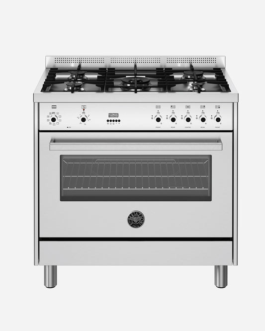 Bertazzoni Professional Series Gas Range Cooker with Electric Oven 90x60, Stainless Steel