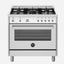 Bertazzoni Professional Series Gas Range Cooker with Electric Oven 90x60, Stainless Steel