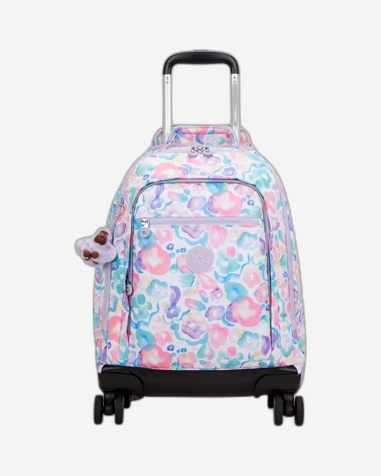 Kipling New Zea Aqua Flowers Large Wheeled Backpack C2I4674-2FW
