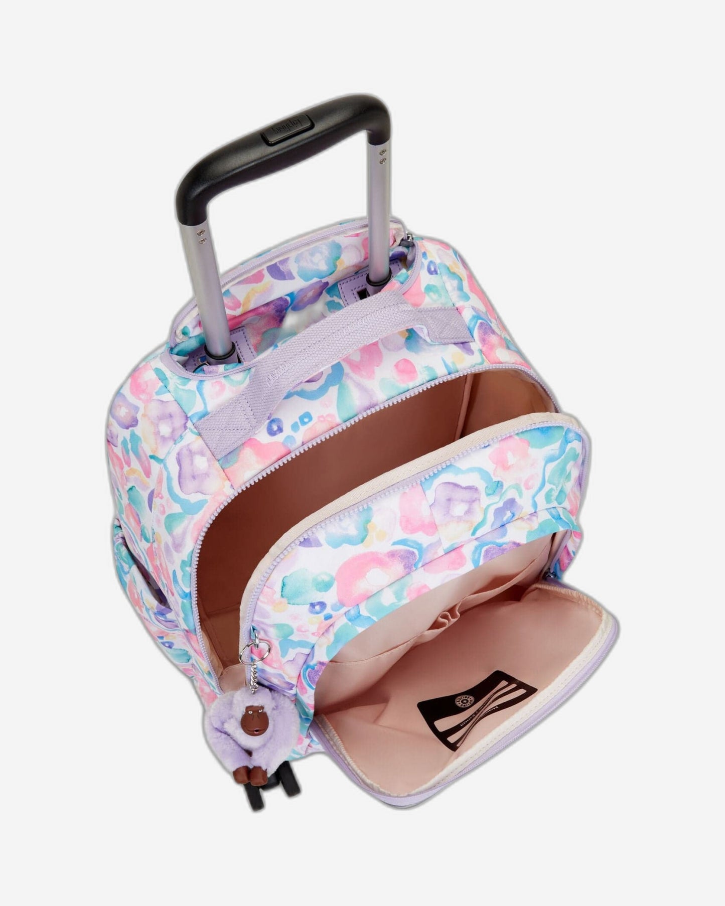 Kipling New Zea Aqua Flowers Large Wheeled Backpack C2I4674-2FW