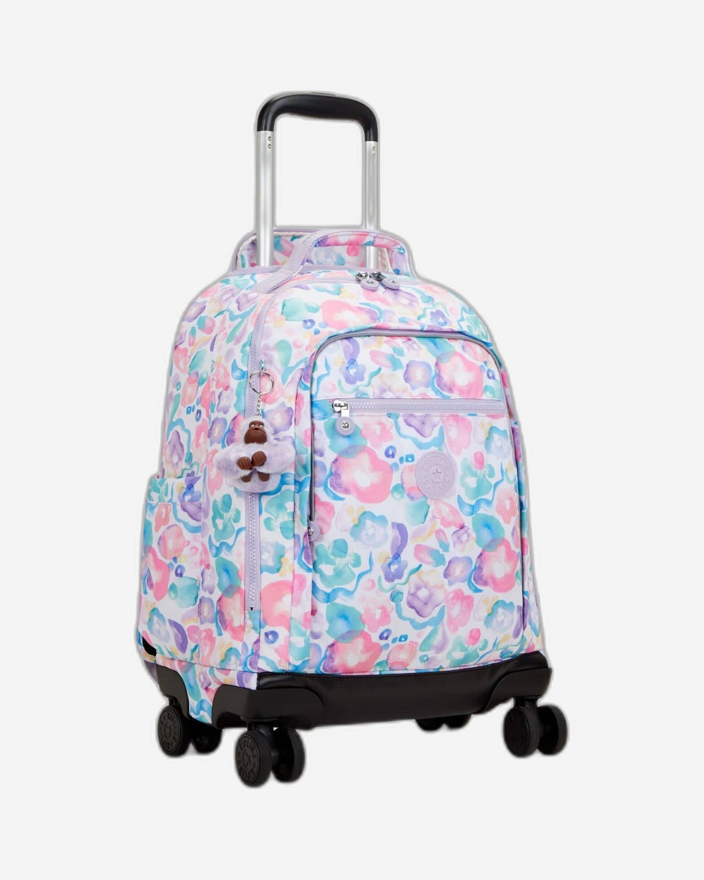 Kipling New Zea Aqua Flowers Large Wheeled Backpack C2I4674-2FW