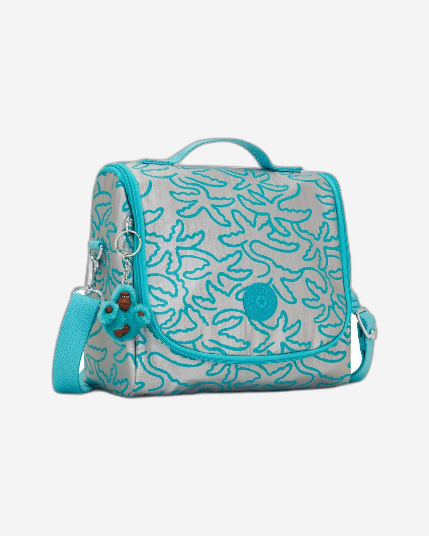 Kipling New Kichirou Metallic Palm Large Lunch Bag with Trolley Sleeve C2I5412-1PM