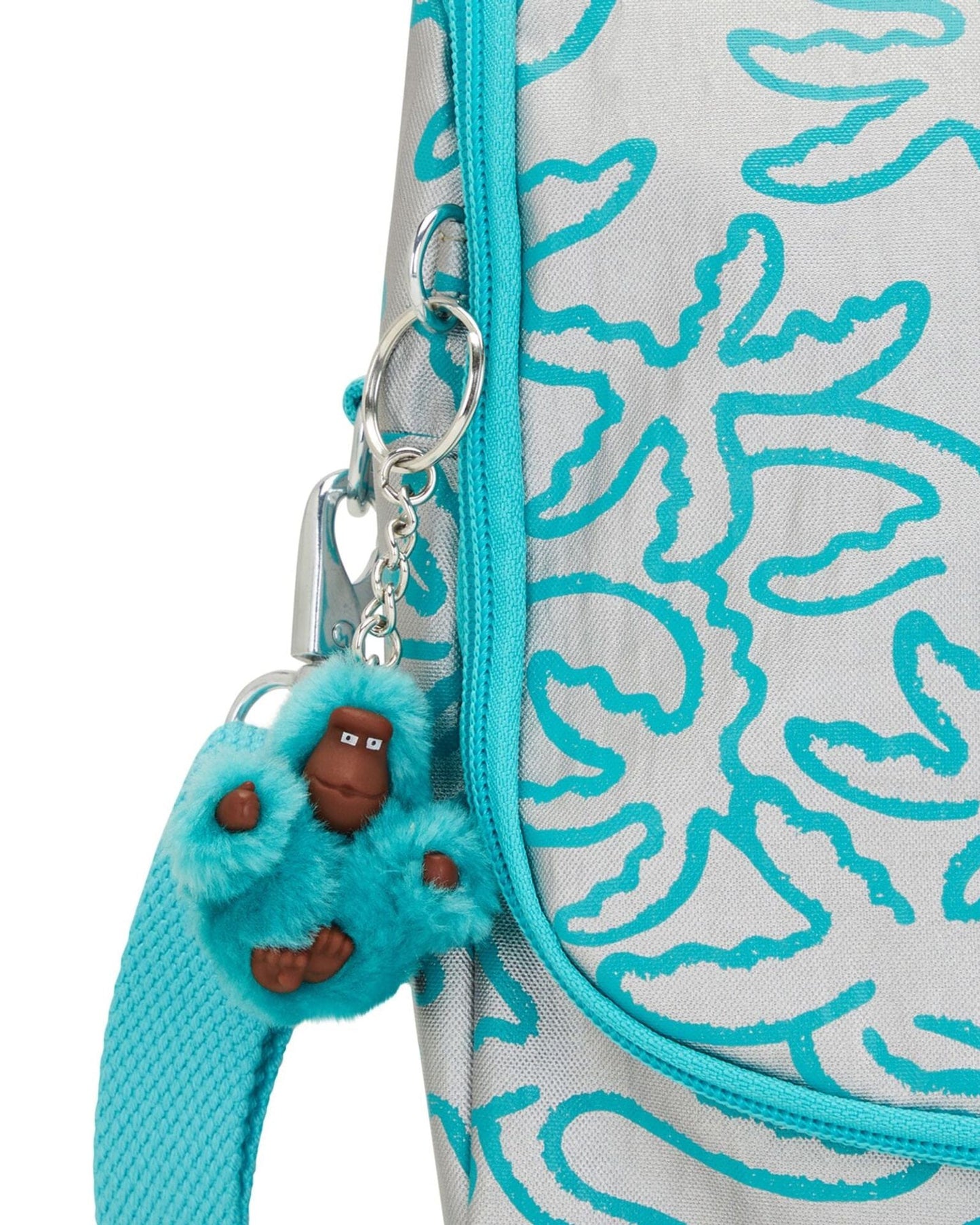 Kipling New Kichirou Metallic Palm Large Lunch Bag with Trolley Sleeve C2I5412-1PM