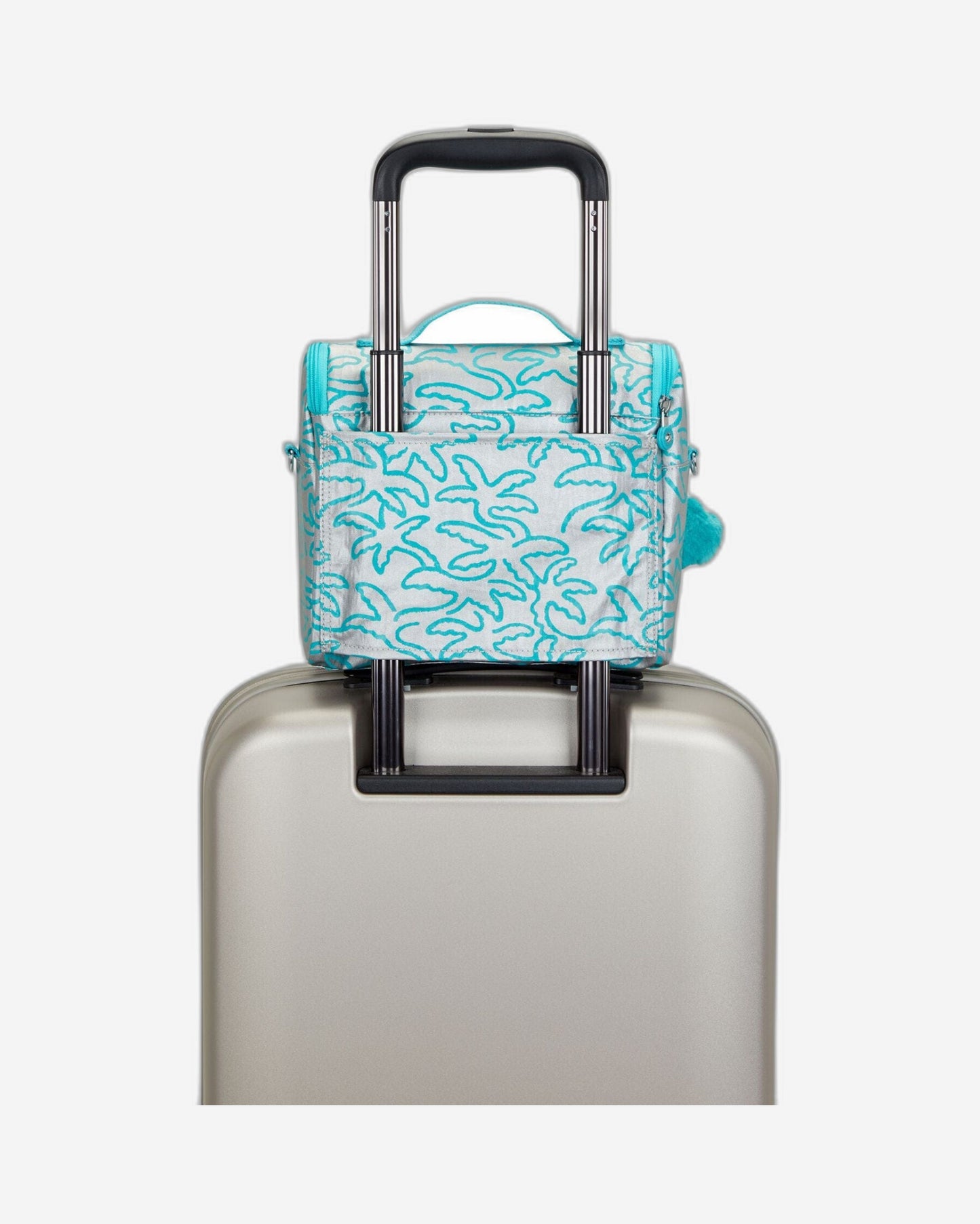 Kipling New Kichirou Metallic Palm Large Lunch Bag with Trolley Sleeve C2I5412-1PM