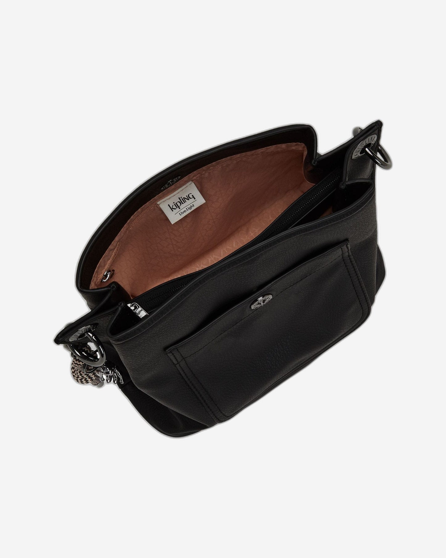 Kipling Thais Black Fl Medium Shoulder Bag C2I6779-66C