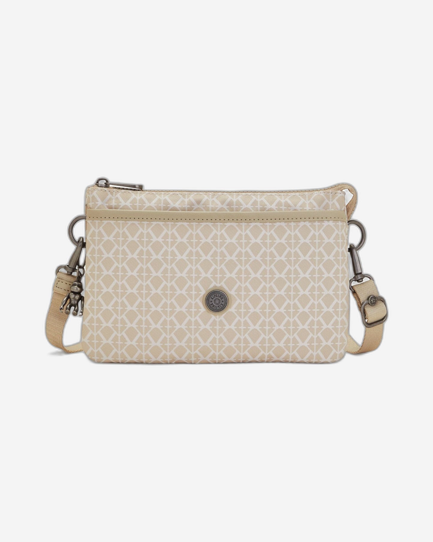 Kipling Riri Signature Beige Large Pouch with Crossbody Strap C2I7679-R63