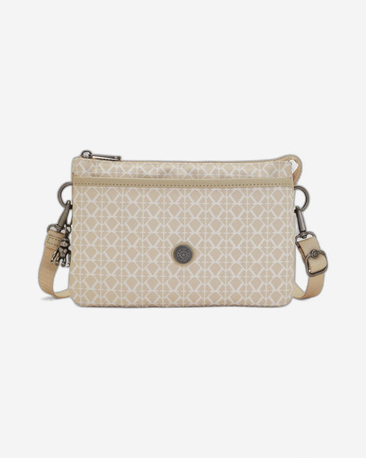 Kipling Riri Signature Beige Large Pouch with Crossbody Strap C2I7679-R63