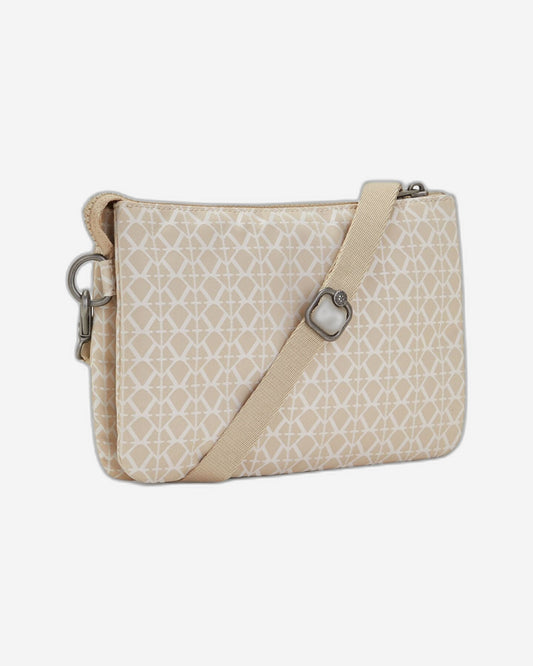Kipling Riri Signature Beige Large Pouch with Crossbody Strap C2I7679-R63