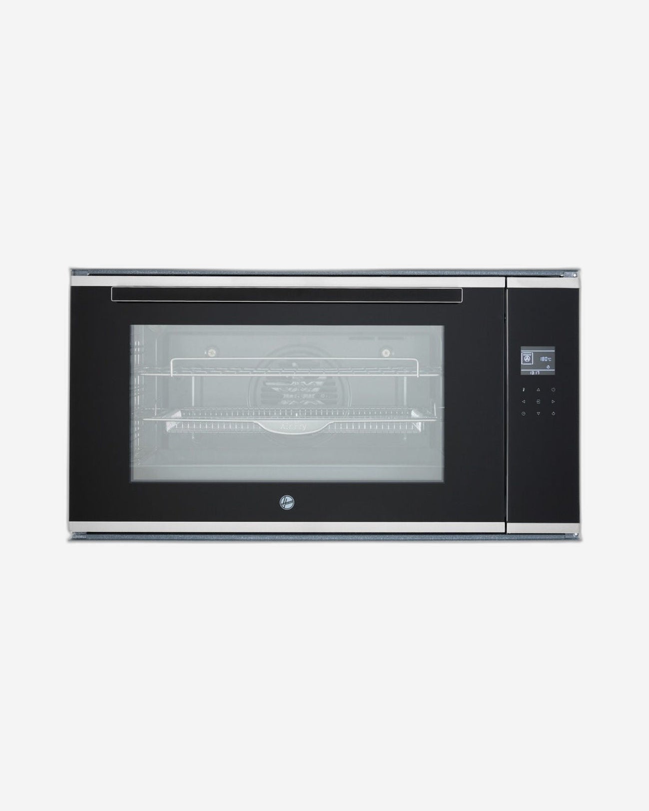 Hoover 90cm Electric Oven, 100L Capacity, Convection Fan, Top Cooling System, Inside Light, Full Touch Control, Stainless Steel Trims, Triple Layer Glass Door, Enamel Cavity - HEO-T90100-BBI