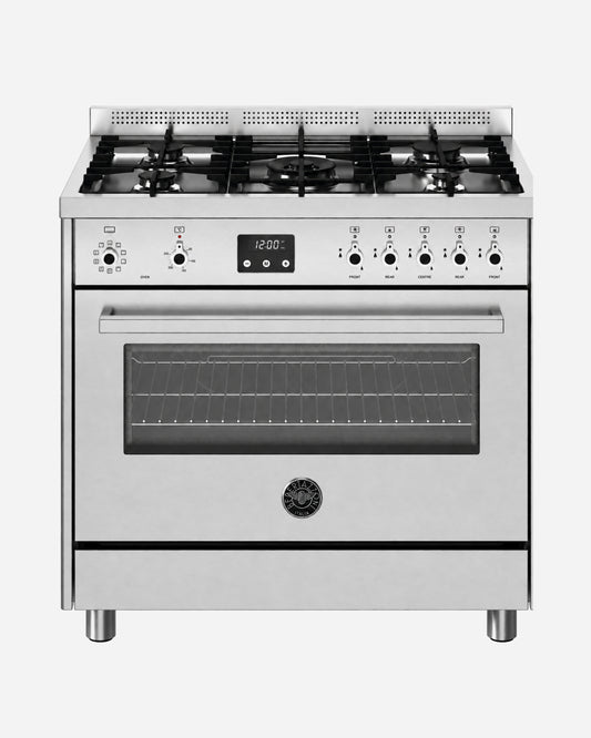 Bertazzoni Gas Range Cooker with Electric Oven & Dual Fan 90x60, Stainless Steel