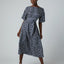 Flora A-line Silk Dress in Navy