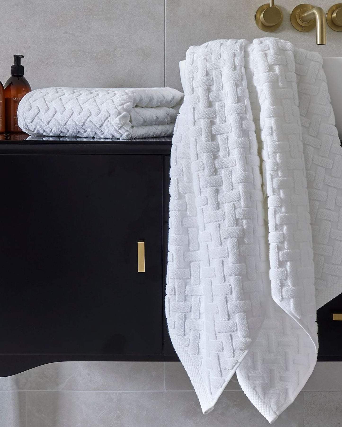 Christy "Trellis" Bath Towels & Bath Mat Collection in White
