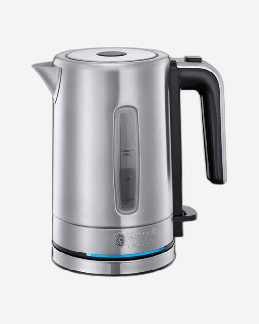 Russell Hobbs (24190) Compact Electric Kettle - 2200W, 0.8L, Auto Shut Off, Removable Filter, Illuminating, Stainless Steel - Up To 3-Year Warranty