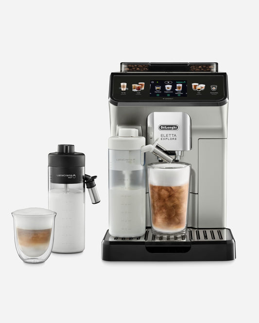 De'Longhi Eletta Explore Bean-to-Cup Coffee Machine, Cold Brew & 50+ Recipes, Silver – ECAM450.65.S (ESMA Certified)