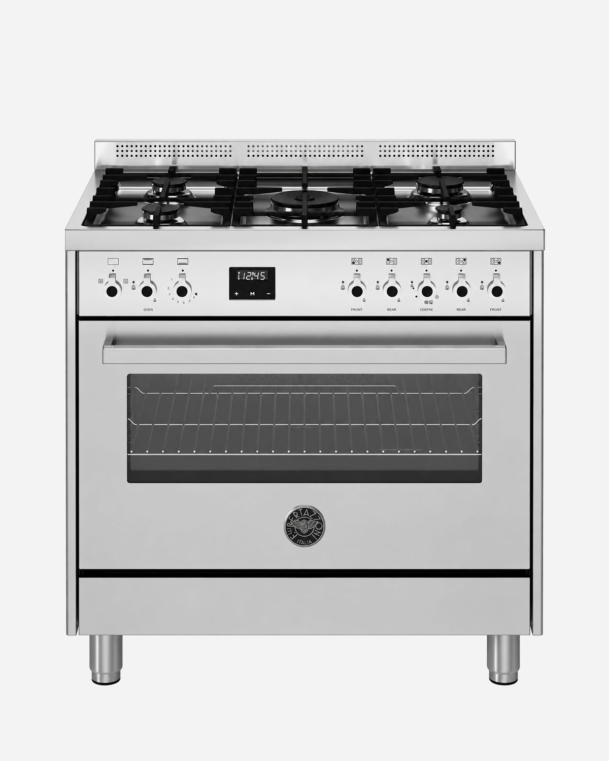 Bertazzoni Full Gas Range Cooker with Dual Fan Oven 90x60, Stainless Steel