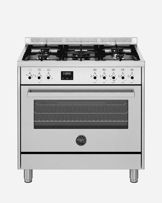 Bertazzoni Full Gas Range Cooker with Dual Fan Oven 90x60, Stainless Steel