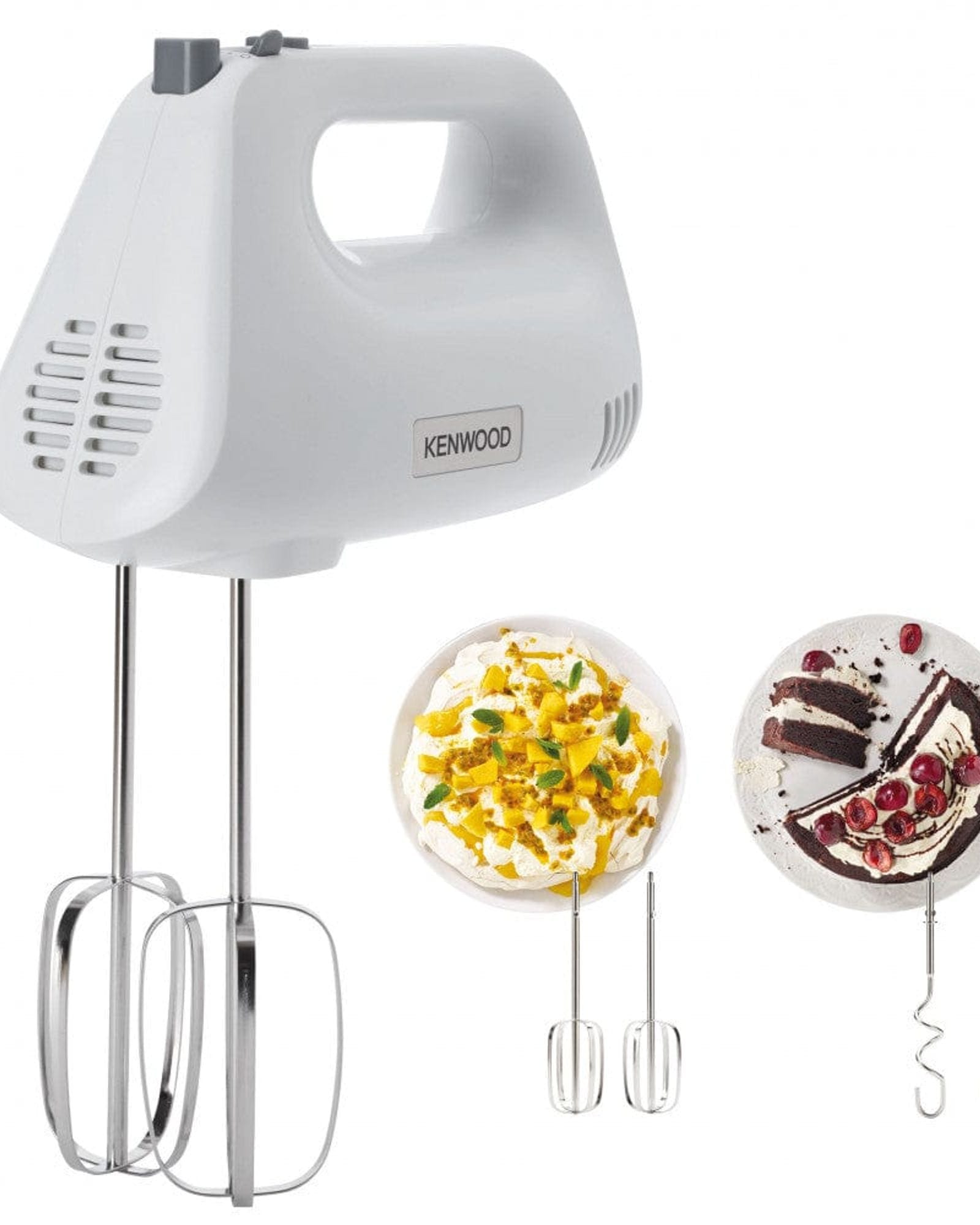 Batteur Électrique Kenwood QuickMix 450W – 5 Vitesses + Turbo, Fouets et Crochets Pétrisseurs Inox, Éjection Automatique, Blanc HMP30.A0WH Kenwood QuickMix HMP30.A0WH accessoires