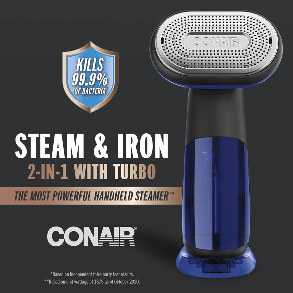 BaByliss Garment Steamer 2-in-1 1800W – Black | Vertical Steaming & Ironing, Compact Design