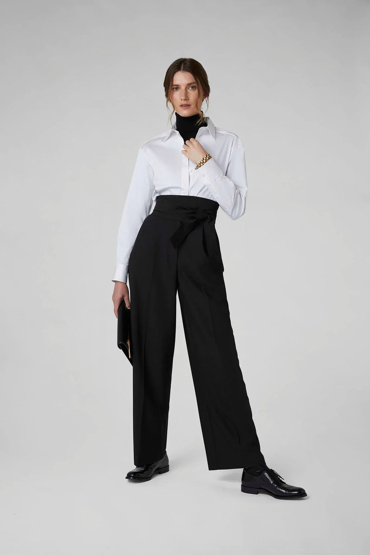 Georgia Wide Leg Trouser in Black