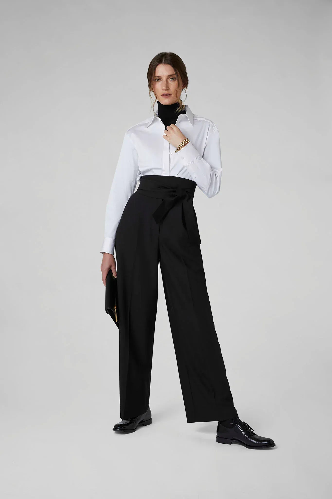 Georgia Wide Leg Trouser in Black
