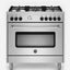 Bertazzoni Full Gas Range Cooker 90x60, Stainless Steel