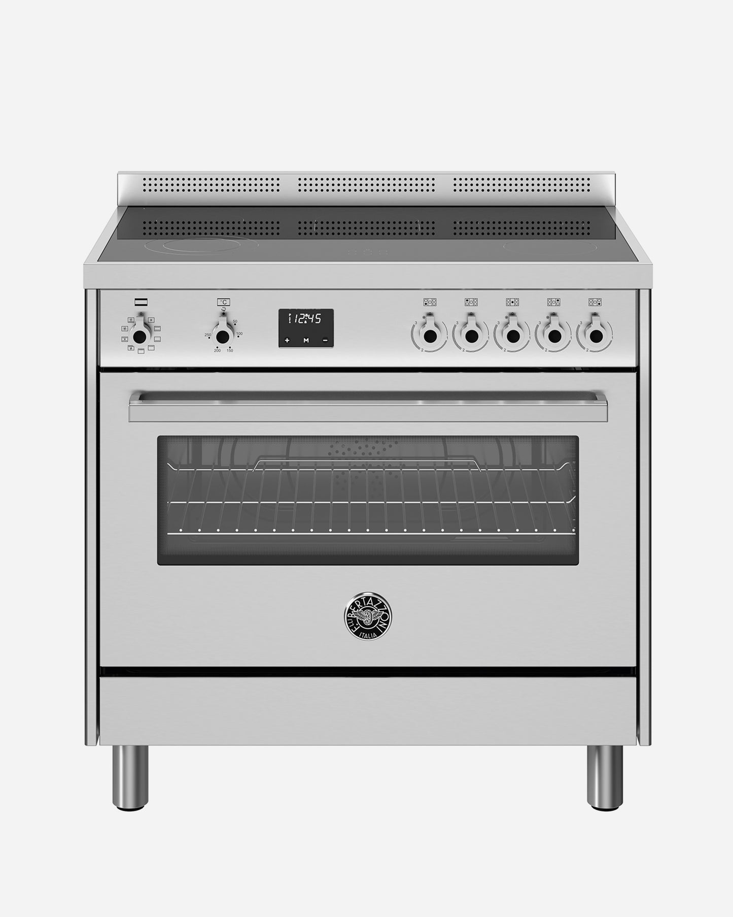 Bertazzoni Ceramic Range Cooker with Electric Oven 90x60, Stainless Steel