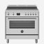 Bertazzoni Ceramic Range Cooker with Electric Oven 90x60, Stainless Steel