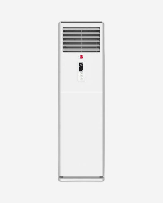 Hoover 4 Ton Floor Standing Air Conditioner, Double Fan, T3 Rotary Compressor, Auto Restart, 4 Way Air Flow, Remote Control, Gold Fins, R410a Refrigerant, 1 Year Warranty White- HAF-SC48K