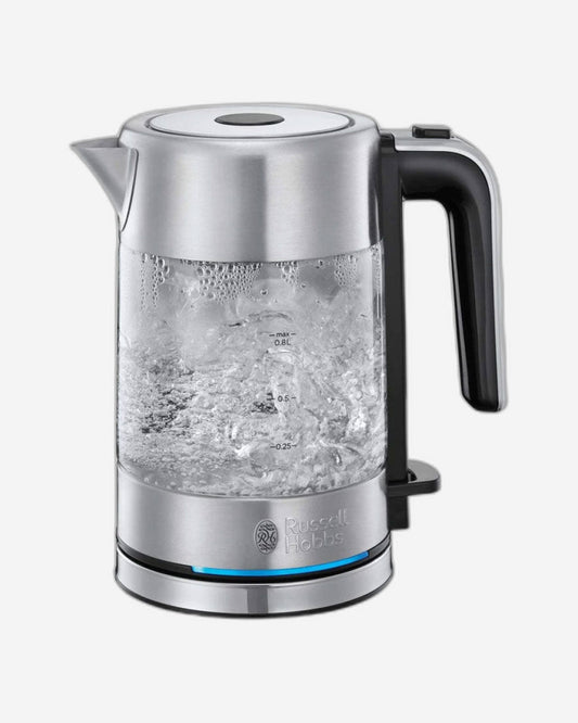Russell Hobbs Illuminating Glass Electric Kettle, (24191) 2200W with Auto Shut Off & Removable Mesh Filter, Compact & Powerful Stainless Steel Kettle for Home and Office Use - 1-Year Warranty