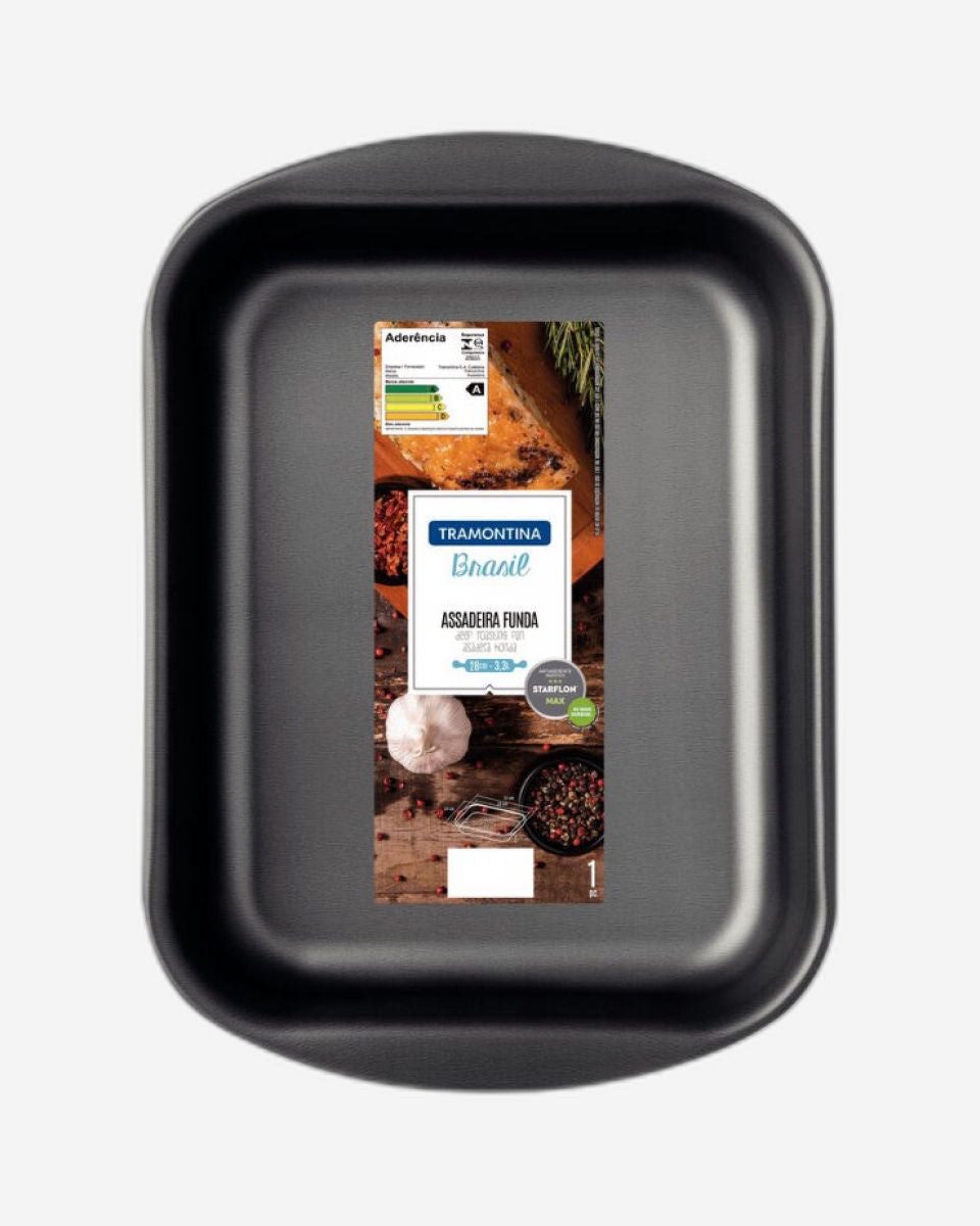 Tramontina Brasil Aluminum Deep Roasting Pan with Interior and Exterior Starflon Max Nonstick Coating Graphite, 28 cm, 3,3 L