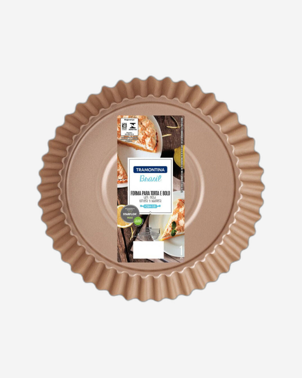 صينية خبز ترامونتينا برازيل المصنوعة من الألومنيوم، مطلية من الداخل والخارج بطبقة ستارفلون ماكس غير لاصقة، لون أحمر، 24 سم، 1.4 لتر