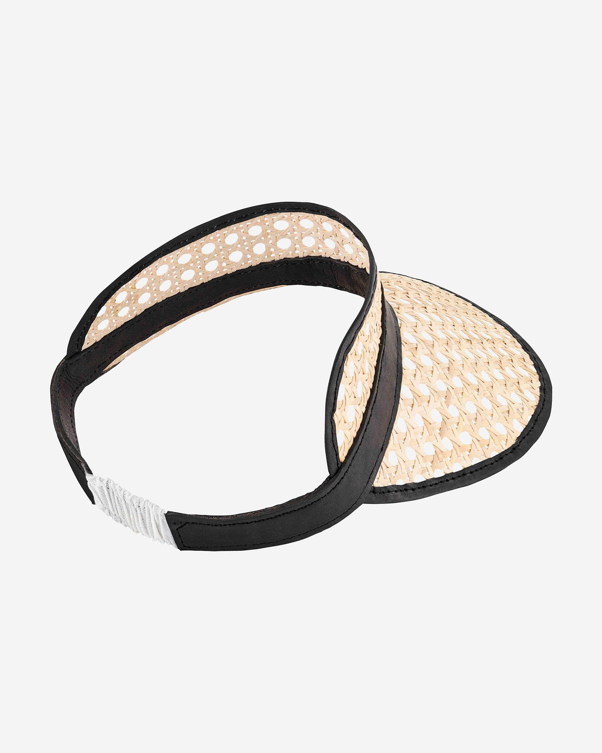 OHSun Fifi Rattan & Leather Visor – Caramel