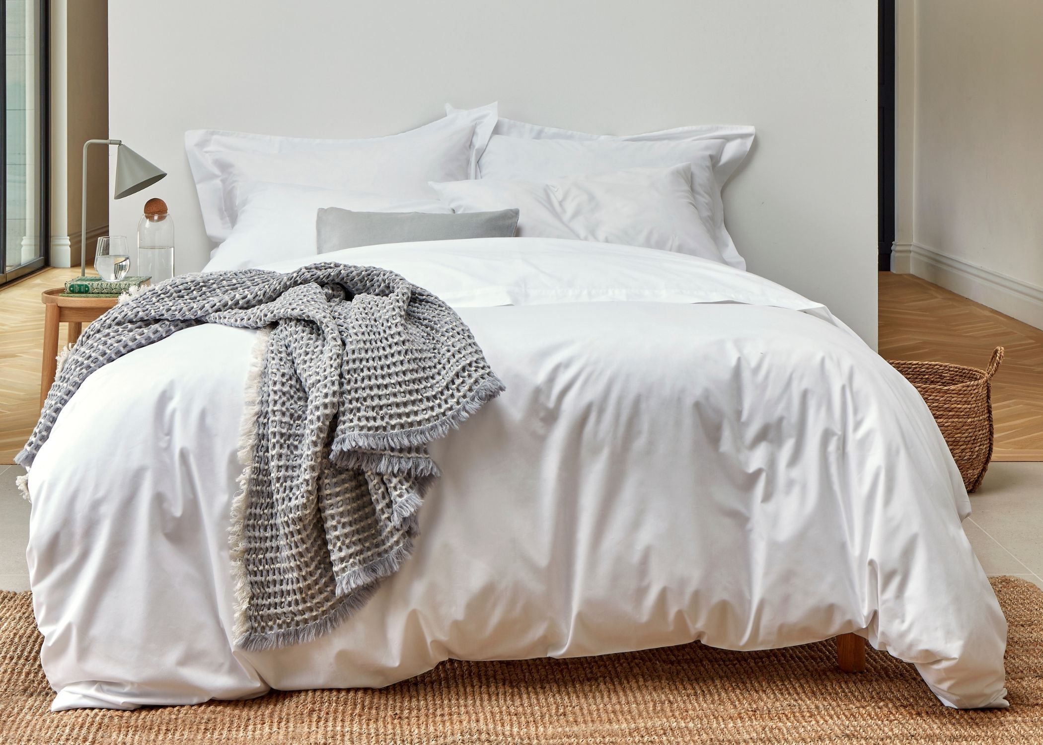 Christy "200TC Organic" Plain Dyed Sheets & Duvet Covers in White