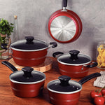 Tramontina Brazil  Sicilia 9 Pieces Hazelnut Aluminum Cookware Set with Interior and Exterior Starflon Excellent PFOA Free Nonstick Coating