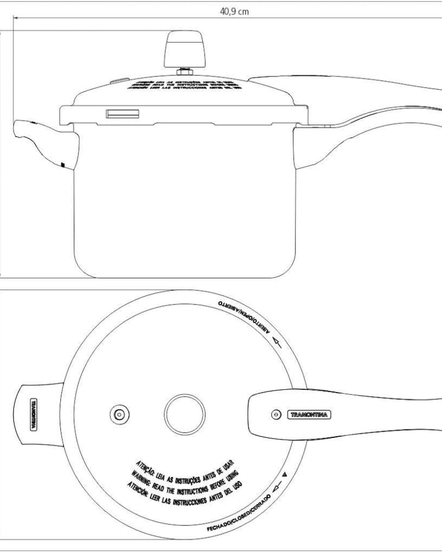 Tramontina Vancouver Pressure Cooker 4.5L Spot
