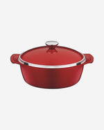 Tramontina Brazil  Lyon 24cm 3.7L Red Forged Aluminum Casserole with Interior Starflon High Performance PFOA Free Nonstick Coating