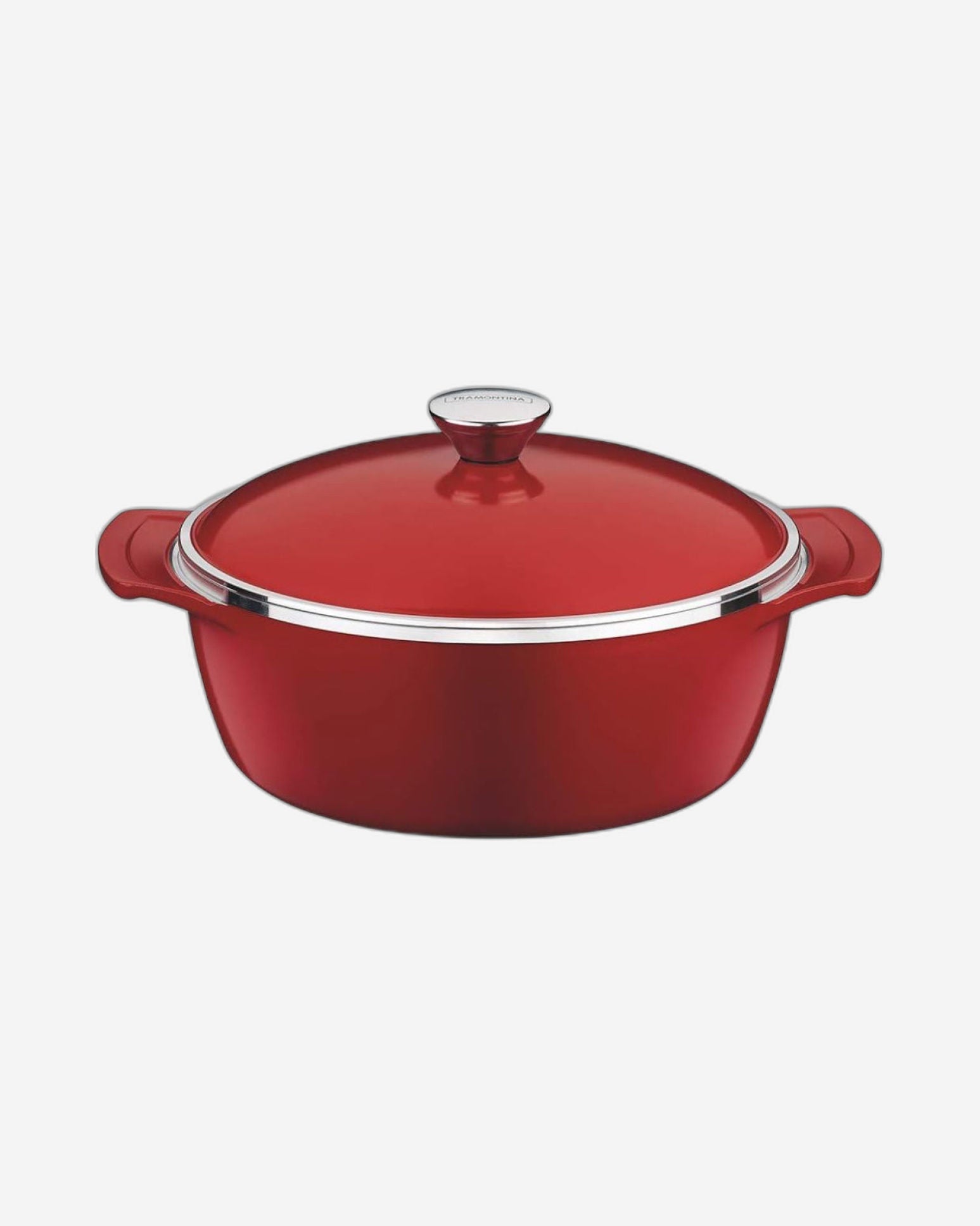 Tramontina Brazil  Lyon 24cm 3.7L Red Forged Aluminum Casserole with Interior Starflon High Performance PFOA Free Nonstick Coating