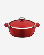 Tramontina Brazil  Lyon 26cm 4.6L Red Forged Aluminum Casserole with Interior Starflon High Performance PFOA Free Nonstick Coating