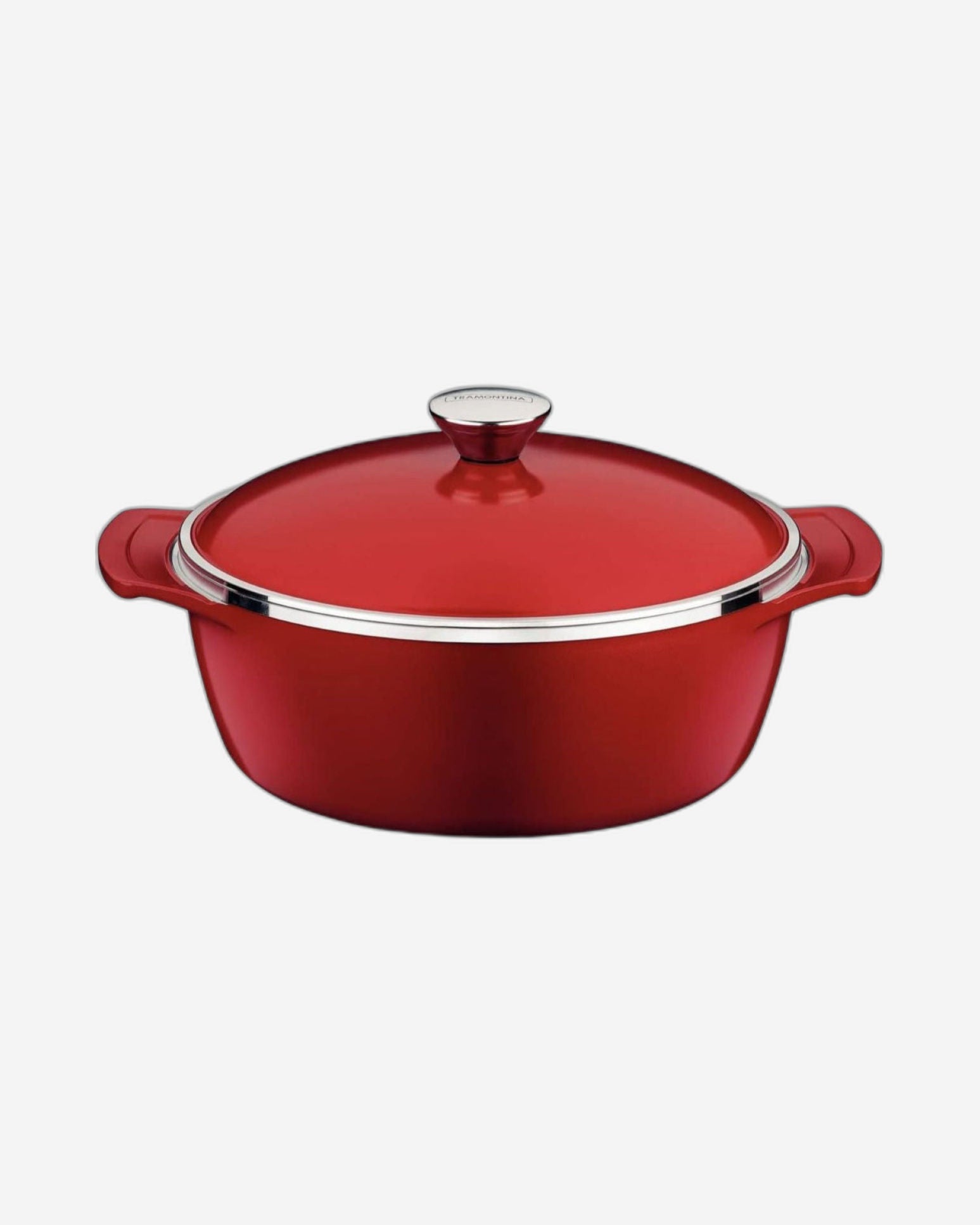 Tramontina Brazil  Lyon 26cm 4.6L Red Forged Aluminum Casserole with Interior Starflon High Performance PFOA Free Nonstick Coating