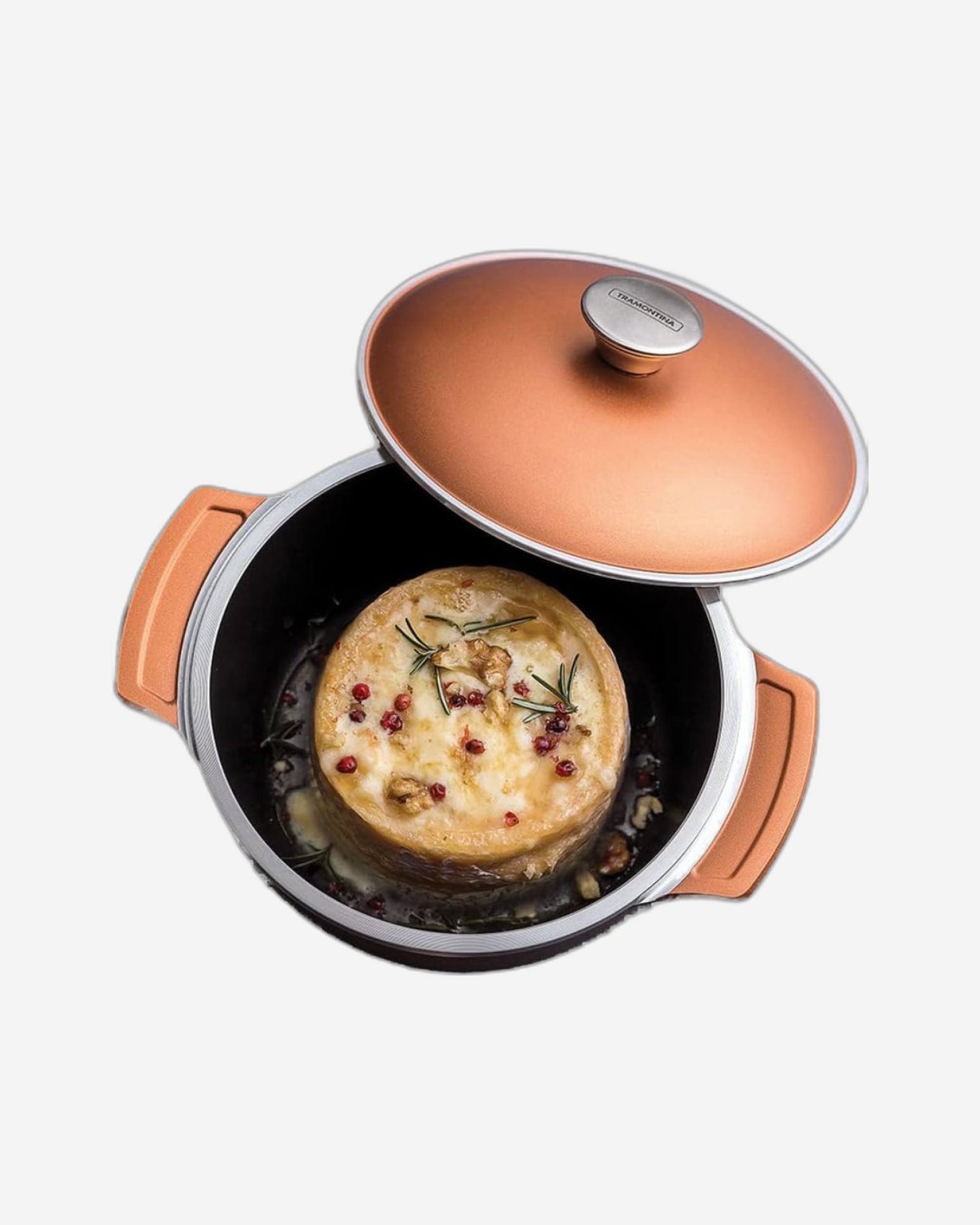 Tramontina Brazil  Lyon 24cm 3.7L Black Forged Aluminum Casserole with Interior Starflon High Performance PFOA Free Nonstick Coating