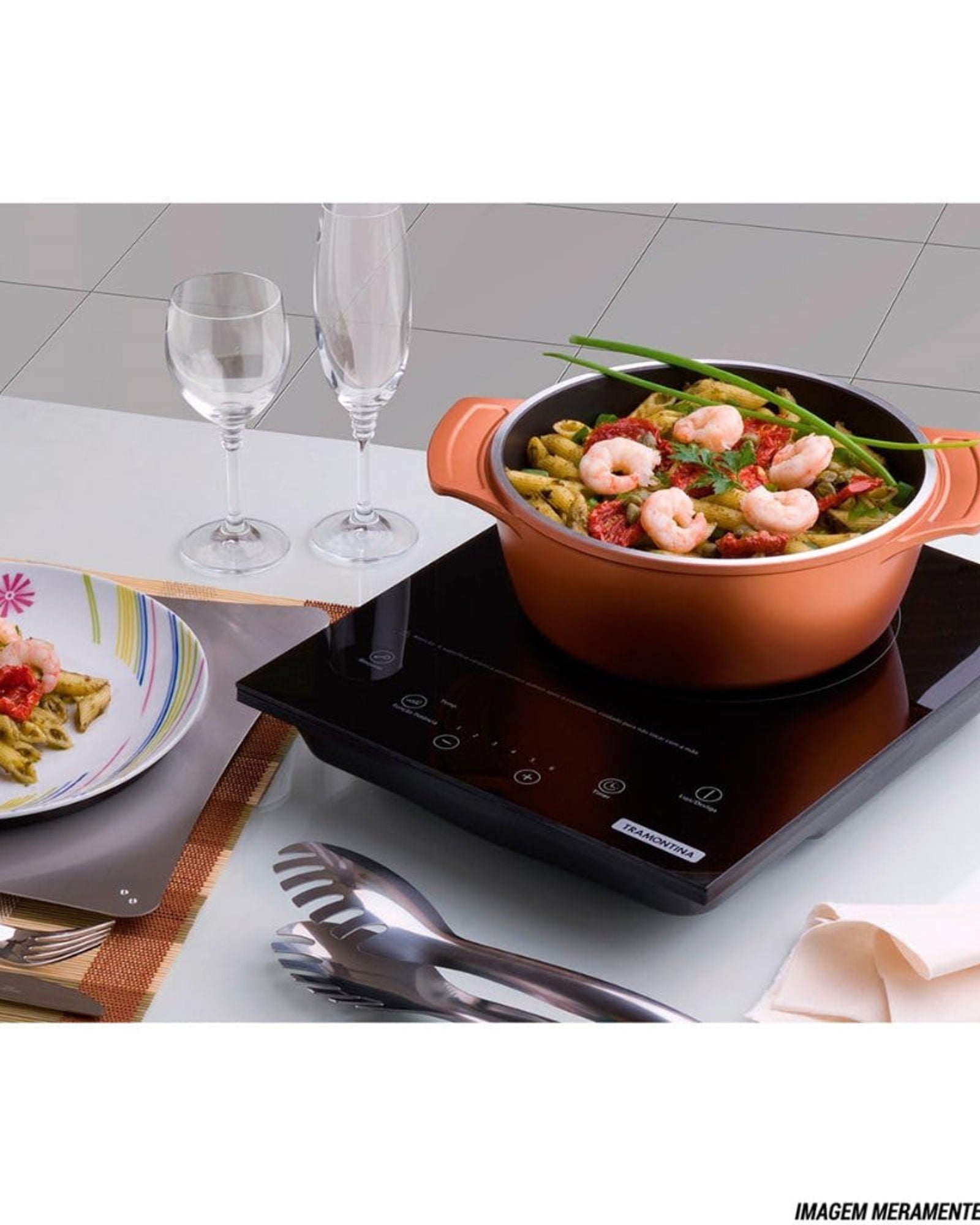 Tramontina Brazil  Lyon 24cm 3.7L Black Forged Aluminum Casserole with Interior Starflon High Performance PFOA Free Nonstick Coating