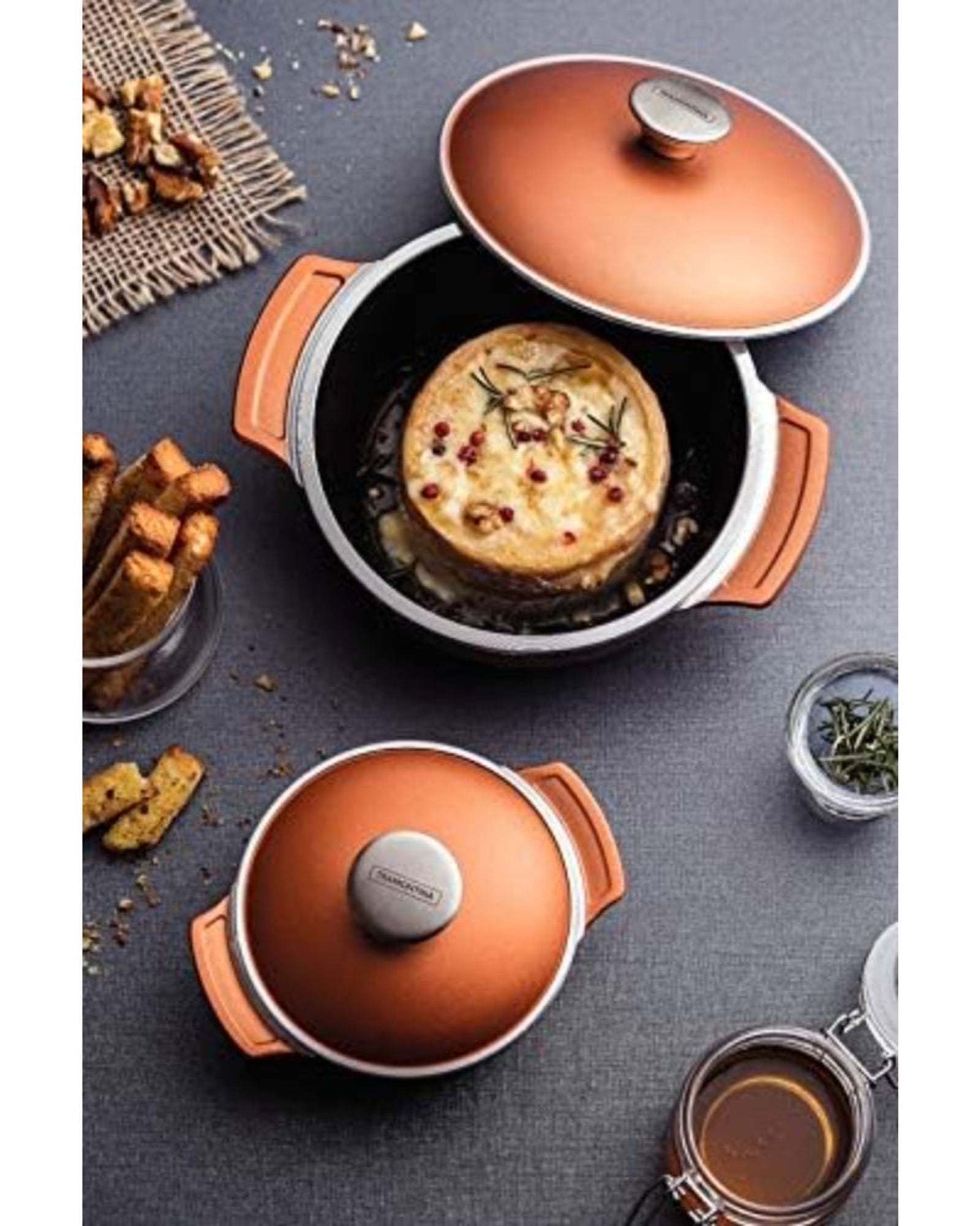 Tramontina Brazil  Lyon 30cm 6.8L Golden Forged Aluminum Casserole with Interior Starflon High Performance PFOA Free Nonstick Coating